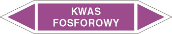 Tabliczka na rurociągi Kwas fosforowy znak na Folii Samoprzylepnej (R-KZ04)