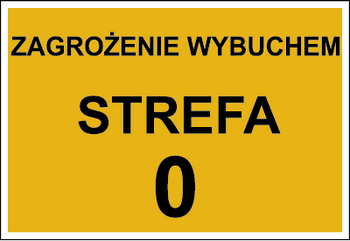 Znak zagrożenie wybuchem strefa 0 na płycie HIPS (828-16)