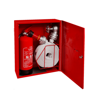 Hydrant wewnętrzny zawieszany DN52 ECO z miejscem na gaśnicę kombi (wąż w koszu) - BOXMET