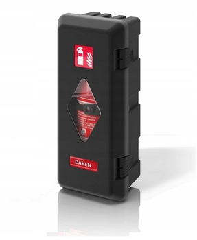 Szafka na gaśnicę 6kg plastikowa z okienkiem czarna