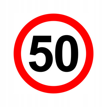 Nalepka limit prędkości 50 km/h
