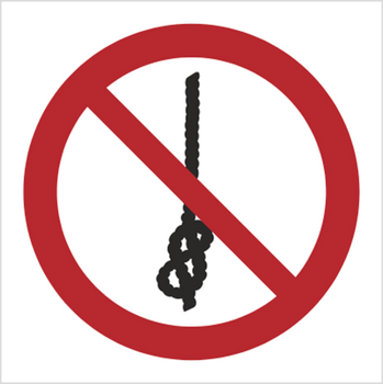 Znak zakaz wiązania węzłów na Folii Samoprzylepnej (P30) (ISO 7010)