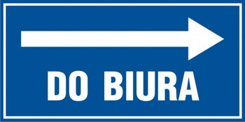 Znak Do biura w prawo (PB070)