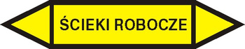 Tabliczka na rurociągi Ścieki robocze znak na Folii Samoprzylepnej (R-G12)