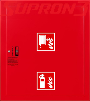 Hydrant wewnętrzny 25 z wężem półsztywnym 30m FIT z miejscem na gaśnice pod zwijadłem - WNĘKOWY gł. 160mm SUPRON