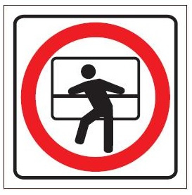 Znak zakaz wychylania się przez okno na Folii Samoprzylepnej (702-77)