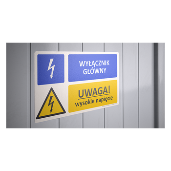 Oznaczenie Wyłącznik główny - Uwaga! Wysokie napięcie (Z017)