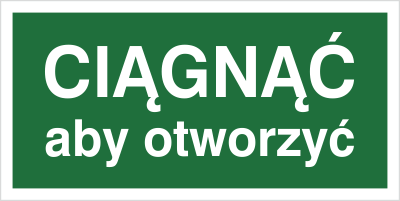 Znak Ciągnąć, aby otworzyć (818-05) Techem