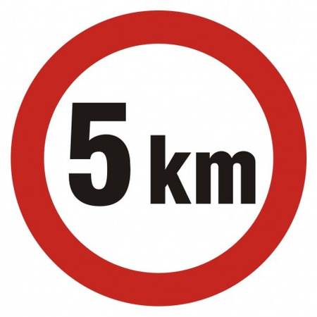 Znak Ograniczenie prędkości 5km na Folii Samoprzylepnej (SA005)