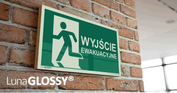 Znak Wyjście ewakuacyjne lewe (na sklejce)