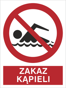 Znak zakaz kąpieli na płycie PCV (655)