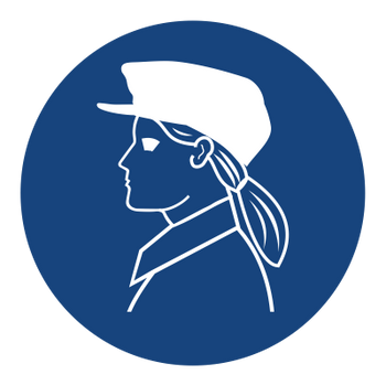 Znak stosuj nakrycie głowy i spinaj włosy na Folii Samoprzylepnej (427)