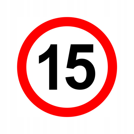 Nalepka limit prędkości 15 km/h (klasa 2)