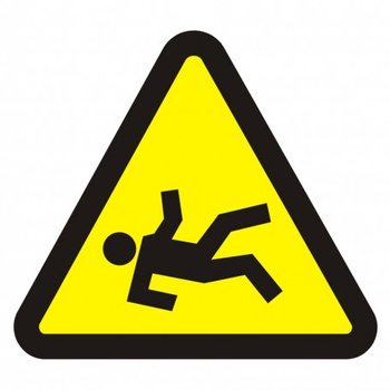 Znak Niebezpieczeństwo wypadnięcia na płycie PCV (SD022)