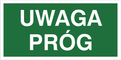 Znak uwaga próg (150) Techem