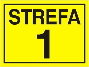 Znak strefa 1 na płycie HIPS (828-11)