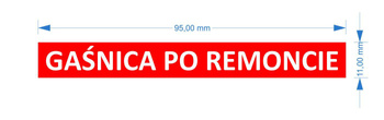 Etykieta gaśnica po remoncie czerwona