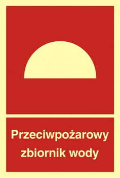 Znak przeciwpożarowy zbiornik wody TD (BB007)