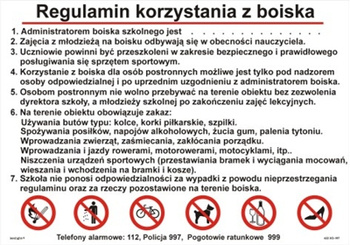 Regulamin korzystania z boiska (422 XP-197)