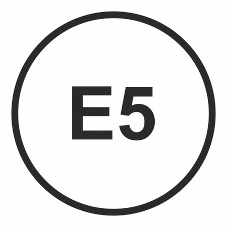 Znak Benzyna- maksymalna zawartość etanolu w paliwie 5% na Folii Samoprzylepnej (SB022)