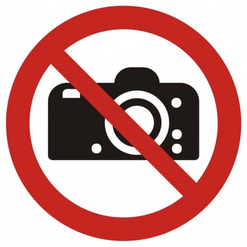 Znak Zakaz fotografowania na Folii Samoprzylepnej (GAP029)