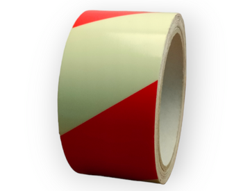 Taśma samoprzylepna ostrzegawcza świecąca czerwona 100mm/5m