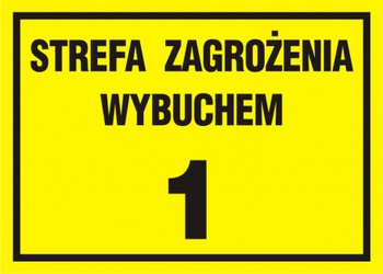Znak Strefa zagrożenia wybuchem 1 na płycie PCV (NC017)