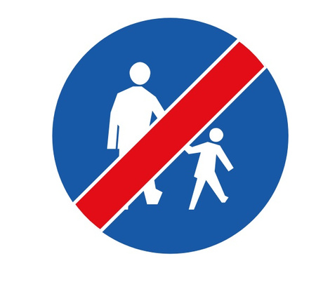 Znak nakazu METALOWY (C16a) Koniec drogi dla pieszych