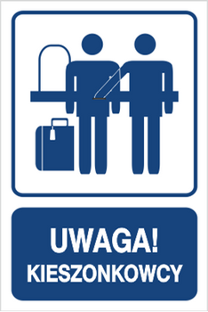 Znak uwaga kieszonkowcy na płycie PCV (823-107)