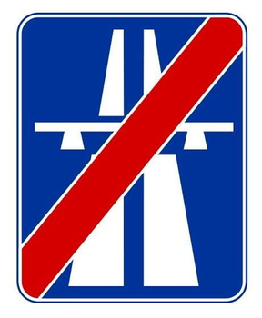 Znak informacyjny METALOWY Koniec autostrady (D10)