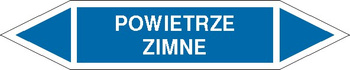 Tabliczka na rurociągi Powietrze zimne znak na Folii Samoprzylepnej (R-PO07)
