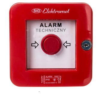 Wyłącznik alarmowy samoczynny natynkowy z zamkiem 2 tory