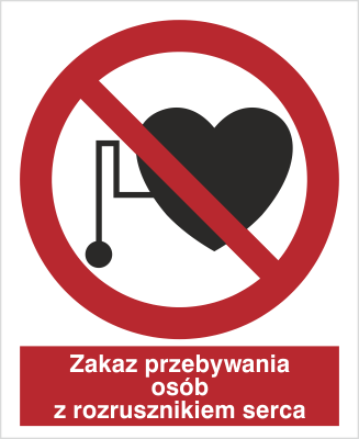 Znak przebywania osób z rozrusznikiem serca na Folii Samoprzylepnej (616)