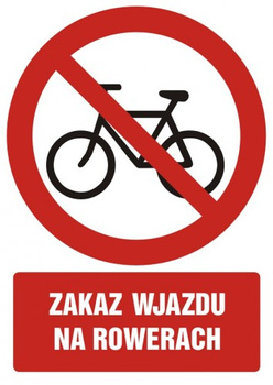 Znak zakaz wjazdu na rowerze na Folii Samoprzylepnej (GC039)