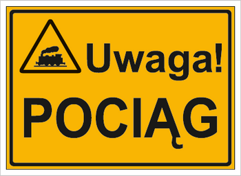 Znak uwaga pociąg na płycie HIPS (319-76)