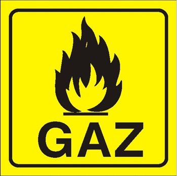 Znak gaz (mały) na Folii Samoprzylepnej (870-10)
