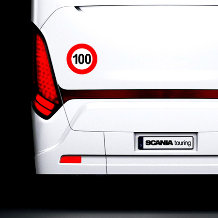 Nalepka limit prędkości 100 km/h