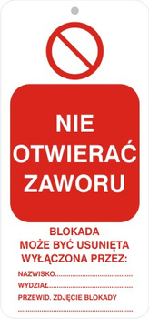 Znak Nie otwierać zaworu (807-04)