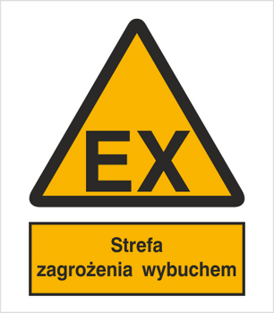 Znak Strefa zagrożenia wybuchem na Folii Samoprzylepnej (332)