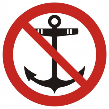 Znak Zakaz kotwiczenia (PA024)