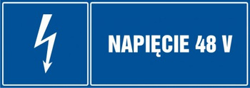 Znak Napięcie 48V na Folii Samoprzylepnej (HH025)