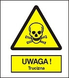 Znak uwaga trucizna na płycie PCV (302)