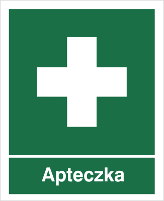 Znak apteczka na Folii Samoprzylepnej (501)