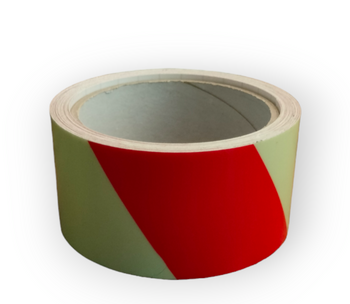 Taśma samoprzylepna ostrzegawcza świecąca czerwona 50mm/5m