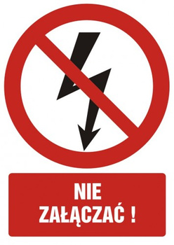 Znak nie załączać na Folii Samoprzylepnej (GC028)