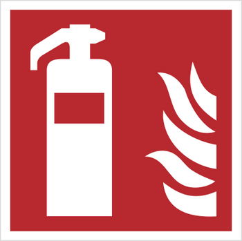 Znak gaśnica (F01) (ISO 7010) Techem