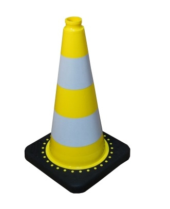 Pachołek drogowy żółty elastyczny, odblaskowy 50 cm odblaskowy