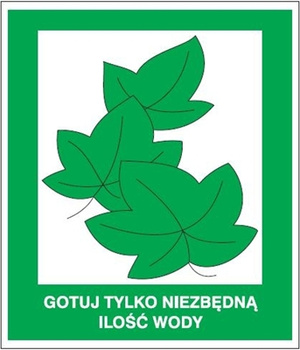 Znak gotuj tylko niezbędną ilość wody na Folii Samoprzylepnej (857-19)