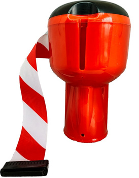 Taśma rozciągana 9/12 m biało/czerwona - nakładka na pachołek