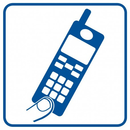 Znak telefon komórkowy na Folii Samoprzylepnej (RA089)